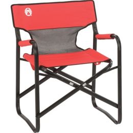 Coleman Chair Steel Deck W Mesh Red/Grey/Black 2000019421