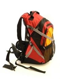 BACKPACK ORANGE BLACK RED DAY CAMPING HIKING SURVIVAL SCHOOL BAG VENTILATED NEW