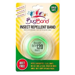 BugBand Insect Repellent Wristband Green (Case of 12)