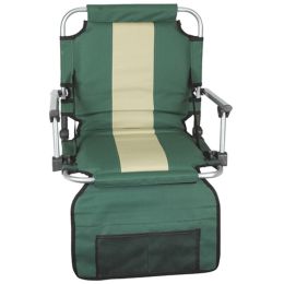 Stansport Stadium Seat With Arms - Green /Tan Stripe