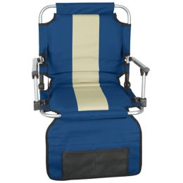 Stansport Stadium Seat With Arms - Blue/ Tan Stripe