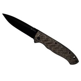 Vega-440C-Blk Ti Folder Textile Micarta